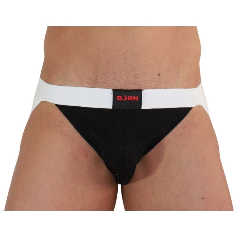 Burn - 004 jock nero lucido / bianco s