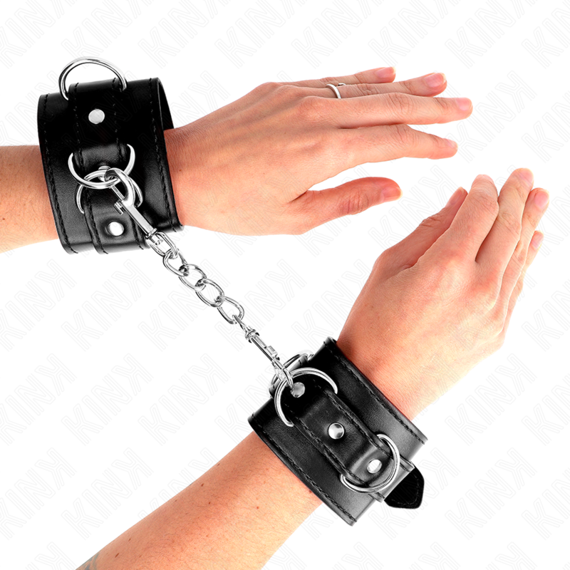Kink - resistenza da polso con 3 anelli a d regolabile nero 17,5-25 cm x 6 cm