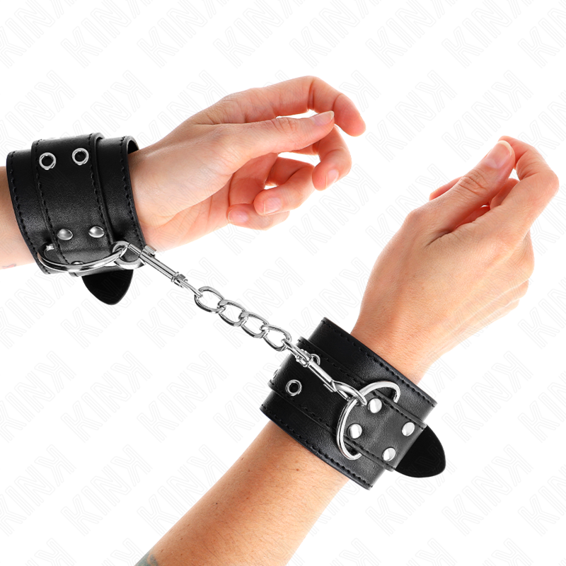 Kink - bracelet double boucle noir ajustable 19-26 cm