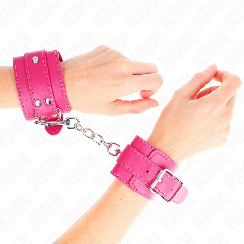Kink - menottes framboise avec doublure framboise réglable 20-28 cm x 5,5 cm