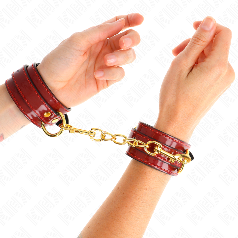 Kink - polsini joanna angel rosso regolabile con catena oro 16.5-26 cm x 4 cm