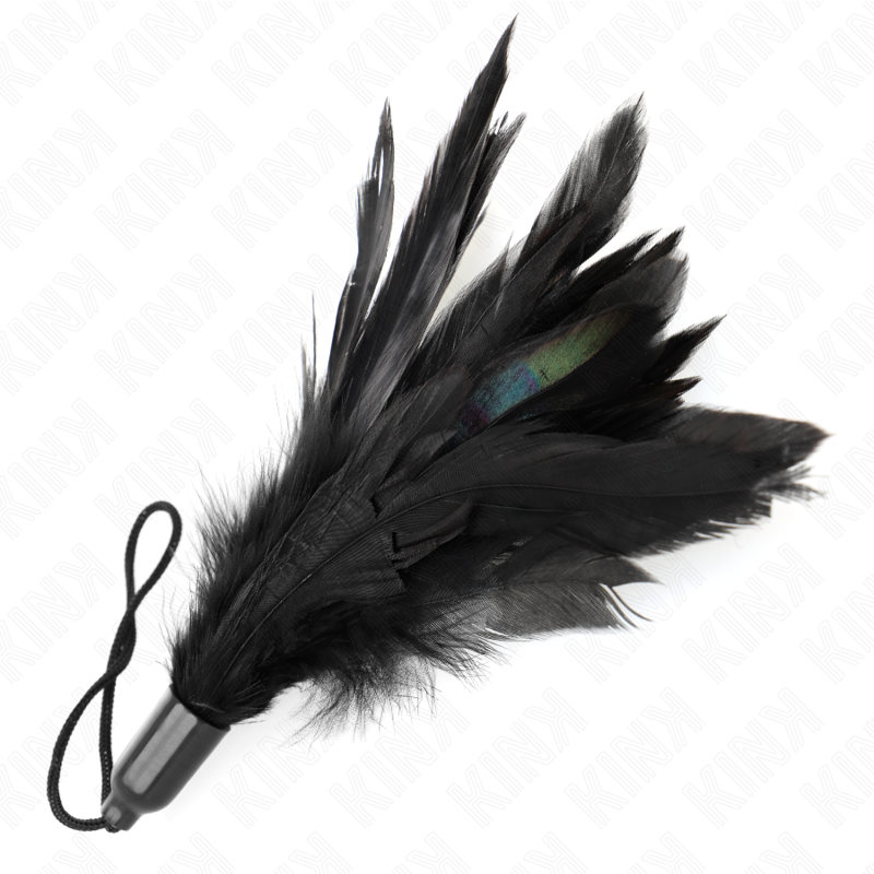 KINK - PLUMES CHATOUILLANTES AVEC POIGNÉE EN CORDE BASE EN PLASTIQUE 15 CM