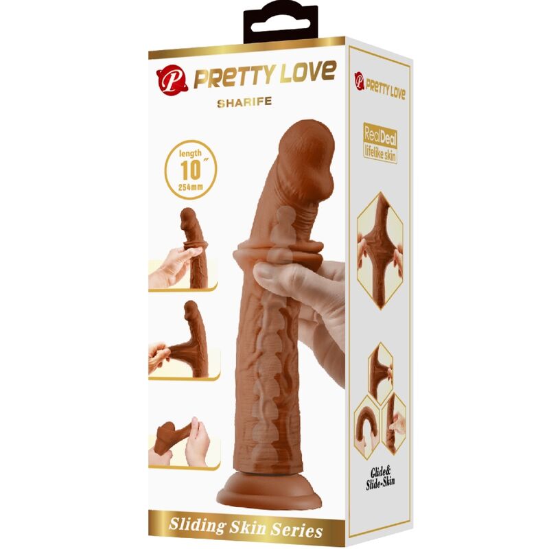Pretty Love - gode ceinture réaliste 25 cm marron