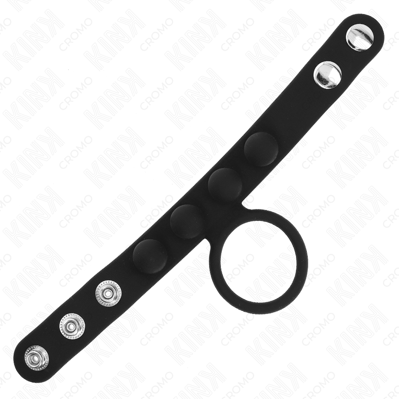 Kink - anello per pene in pelle 3,5 cm con chiusura a pressione 23 x 2 cm