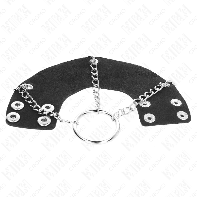 Kink - anello per pene catena 4 cm metallo 7 cm con cintura in pelle