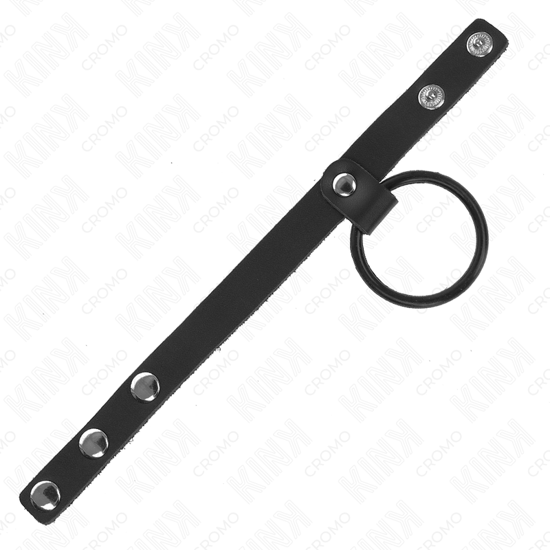 Kink - anello per pene in silicone 3,8 cm e divisore per palline in pelle 22 x 1,5 cm