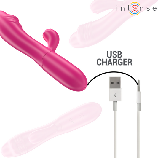 INTENSE - VIBRATEUR FLEXIBLE IVY 10 VIBRATIONS AVEC STIMULATION DE LA LANGUE ROSE