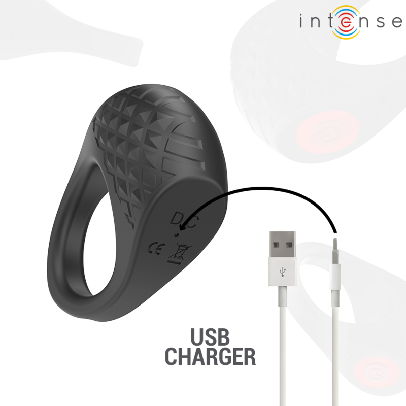 Intense - clover vibratore anello per pene 10 vibrazioni nero