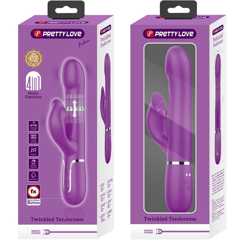 PRETTY LOVE - VIBROMASSEUR ET STIMULATEUR MULTIFONCTION 4 EN 1 VIOLET