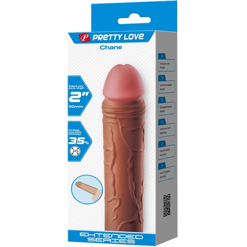 Pretty love - guaina per pene chane con estensione 5 cm mulatto