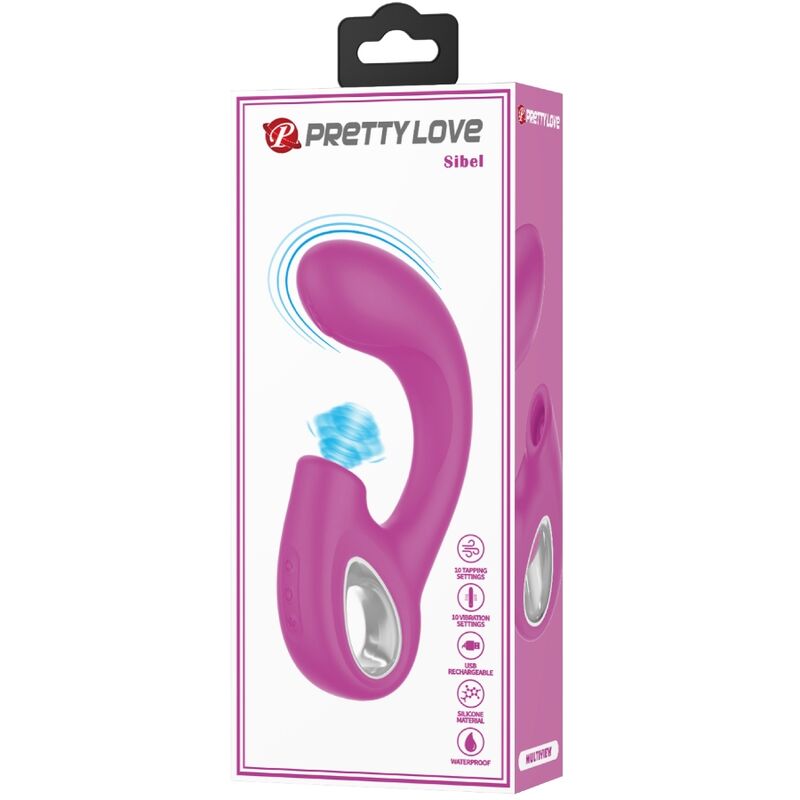 Pretty love - sibel sibel vibratore punto g + stimolatore clitorideo 10 vibrazioni viola