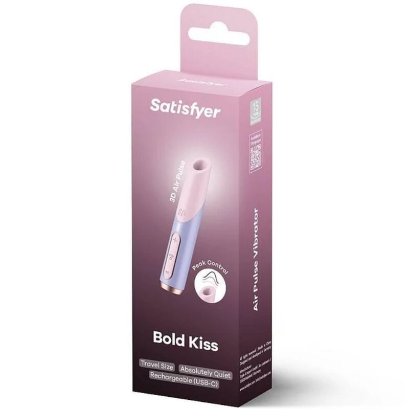 Satisfyer - stimolatore clitorideo bold kiss wave rosa / viola