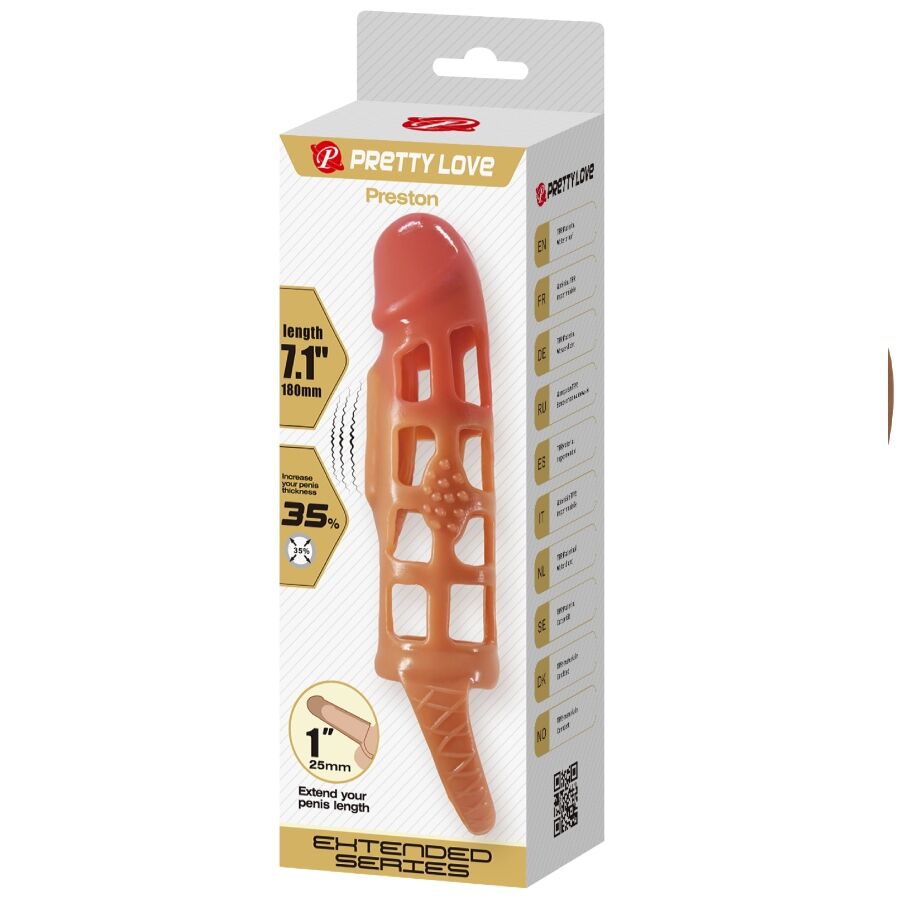Pretty love - preston vibrante guaina per pene 18 cm