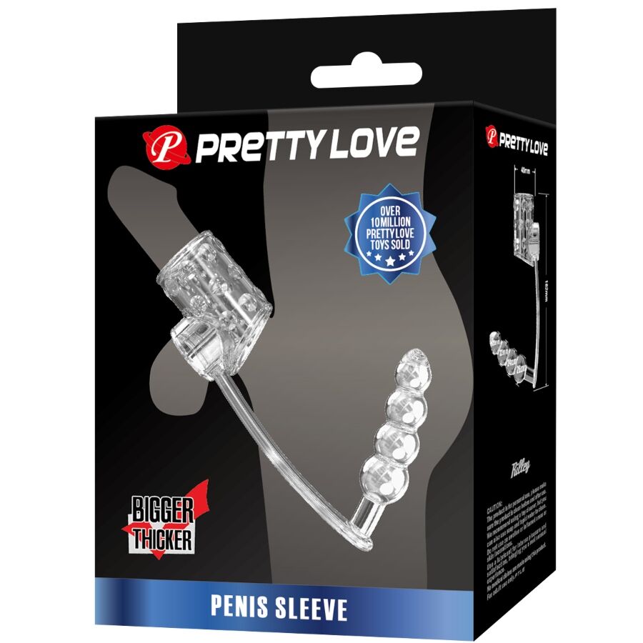 Pretty love - Gaine pénienne avec bouchon anal transparent