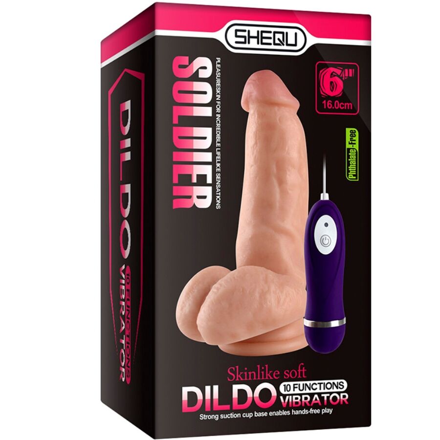 Shequ - dildo vibratore soldato con telecomando 16 cm