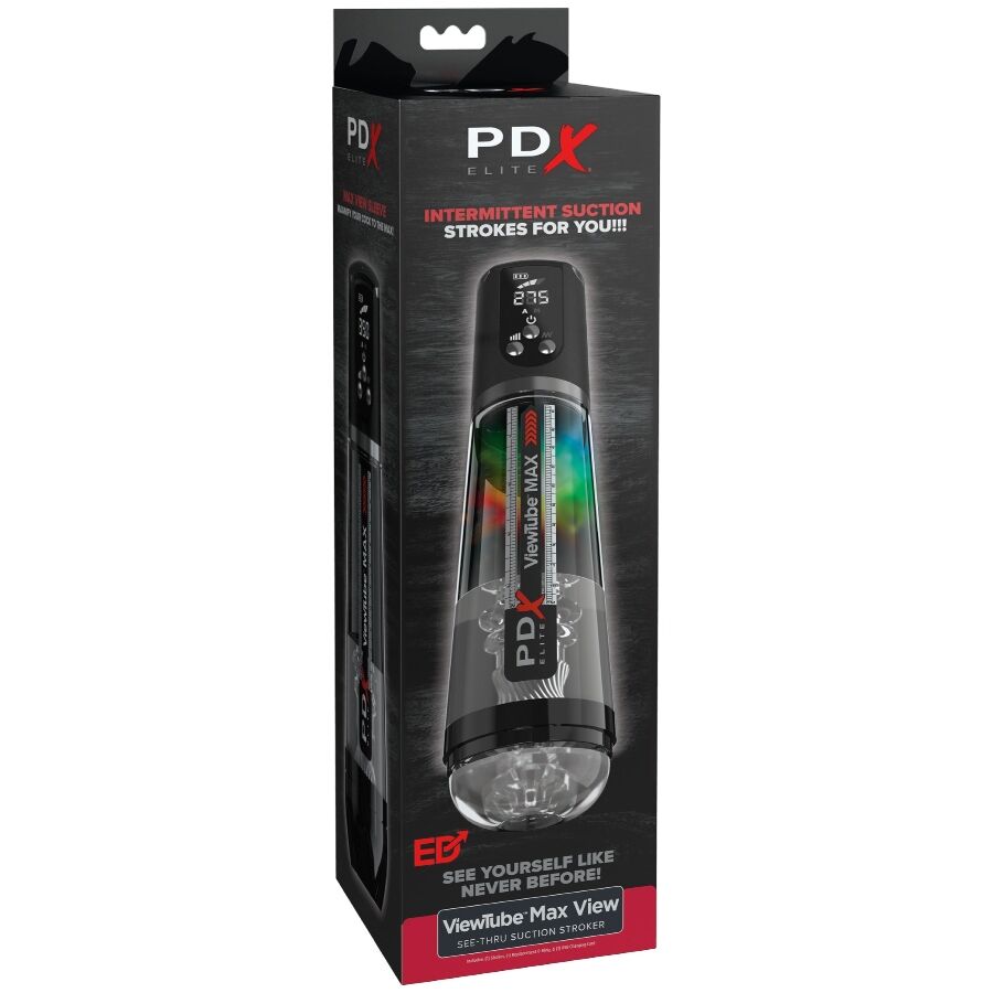Pdx elite - viewtube max view masturbatore automatico con aspirazione trasparente