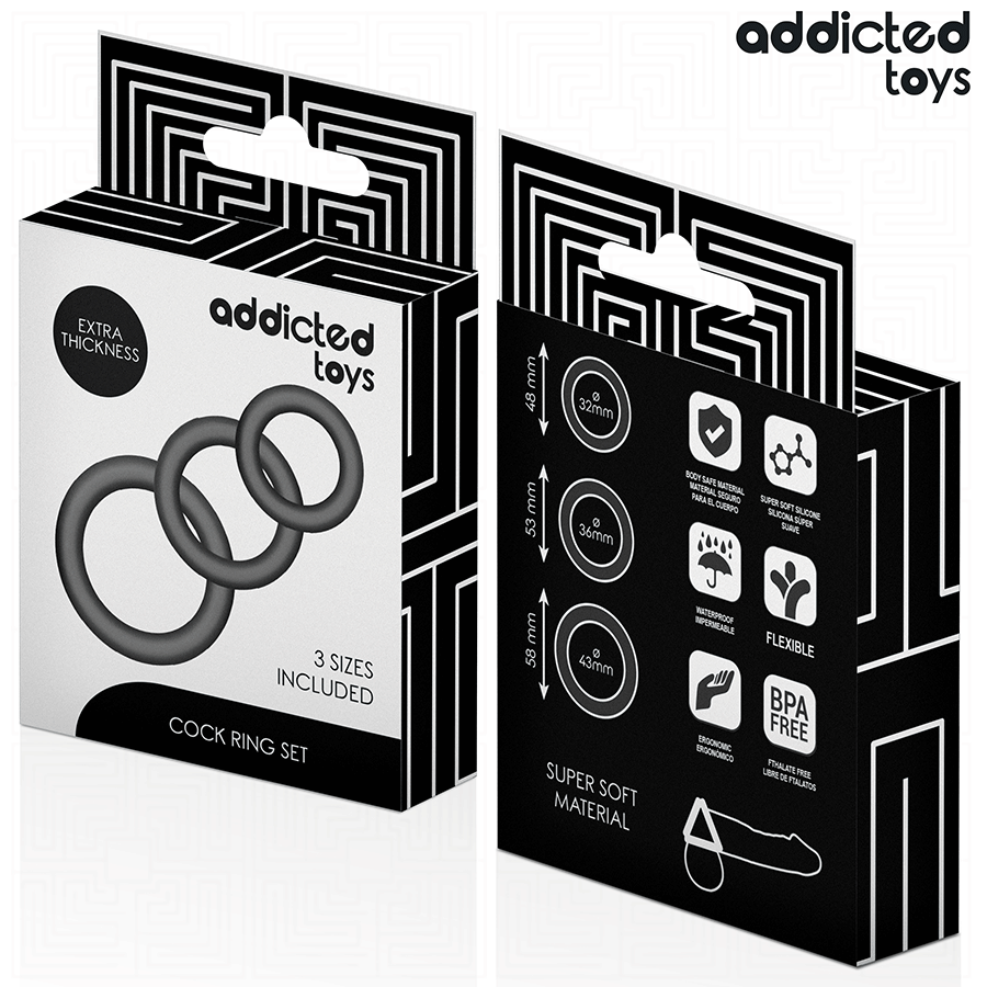 Addicted toys - set di anelli in silicone modello 1