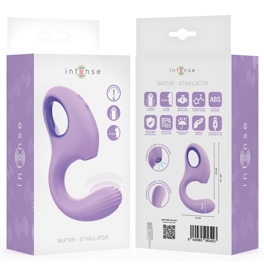 Intense - vibratore e stimolatore baxter viola