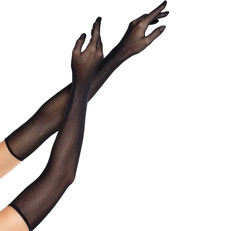Leg avenue - Gants longs en résille opéra noirs