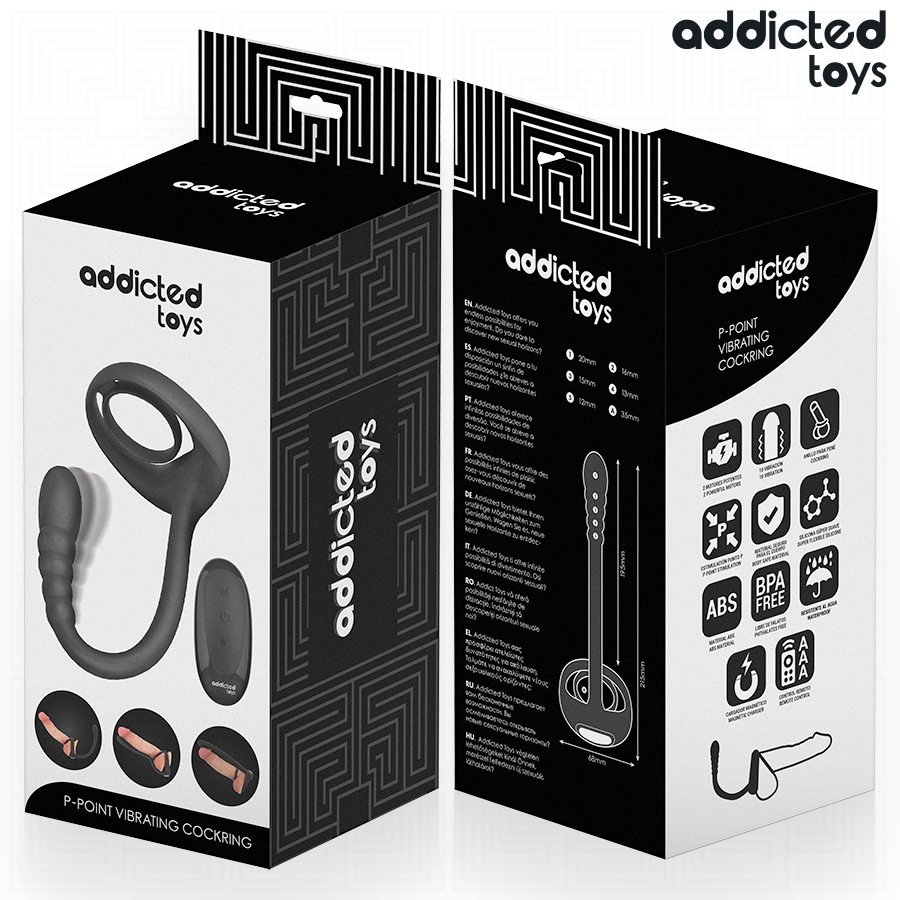 Addicted toys - anello vibrante per il pene con telecomando p-spot