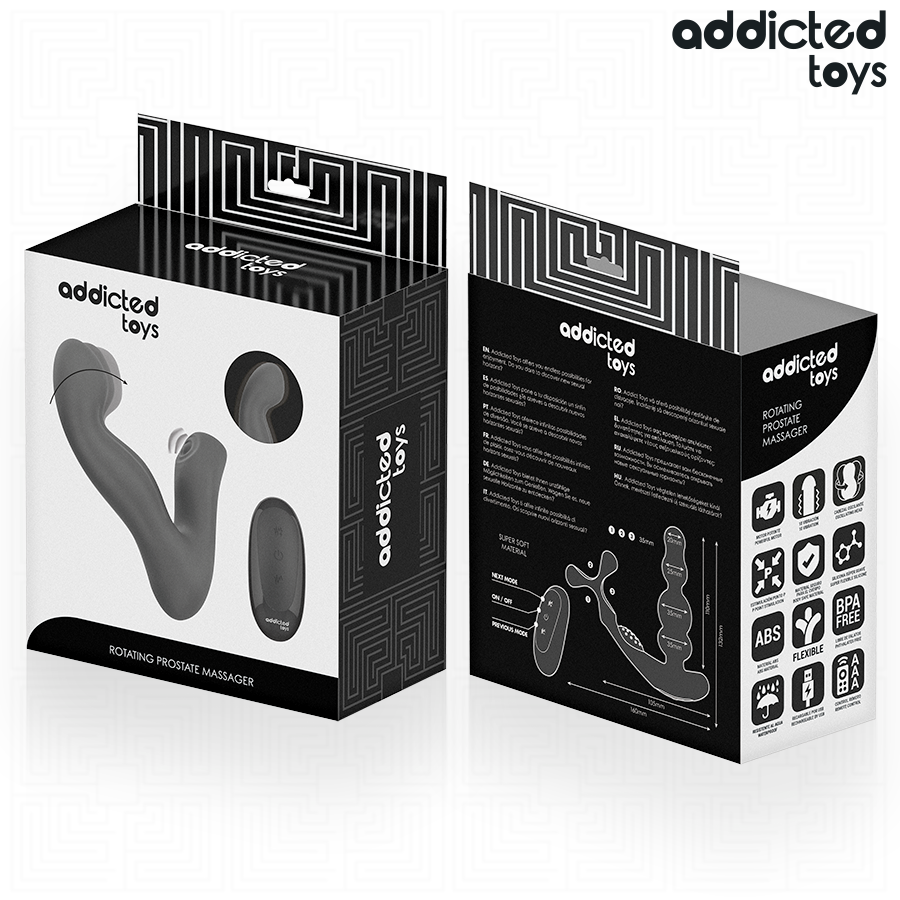 Addicted toys - massaggiatore prostatico oscillante con telecomando in modalità pulsazione