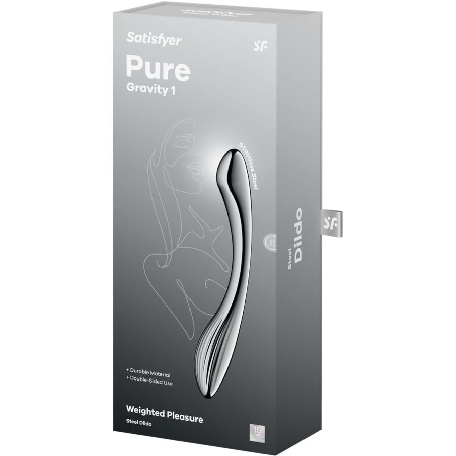 Satisfyer - dildo a doppia estremità in acciaio inox pure gravity 1