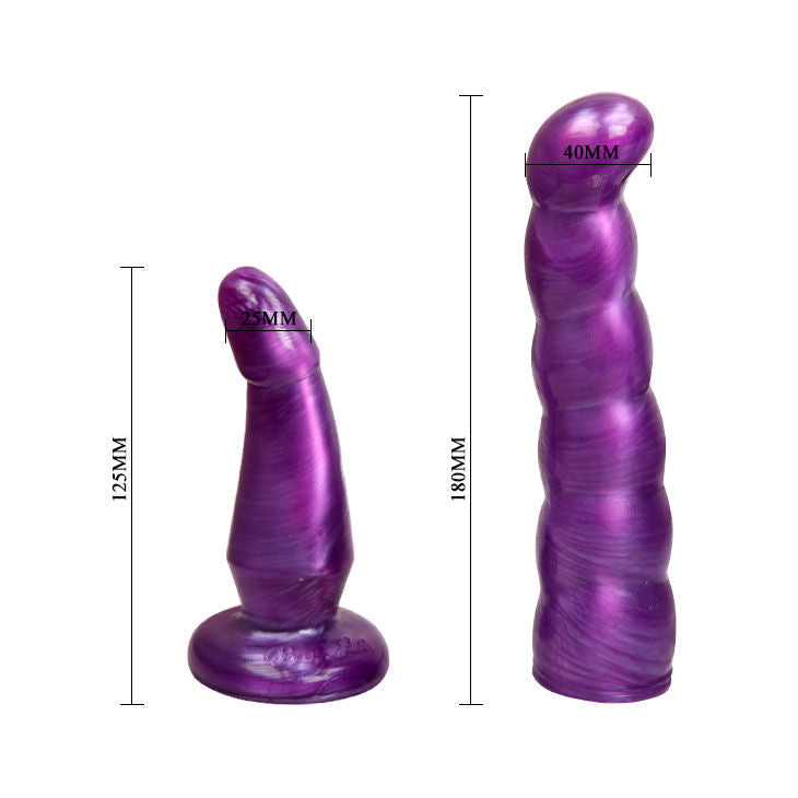 Harnais anal et vaginal féminin lila point G 17cm
