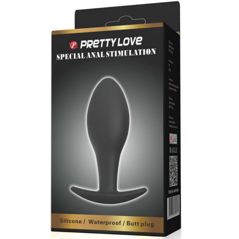Pretty love plug anal silicone ancre 8.5 cm noir