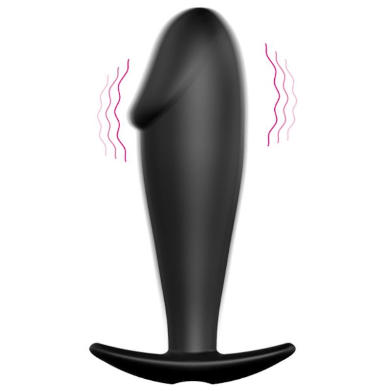 Pretty love plug anal silicona forma pene y 12 modos vibracion - negro
