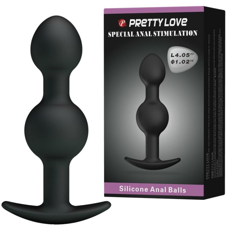 Pretty love - boules anales silicone stimulation spéciale 10,3 cm - noir