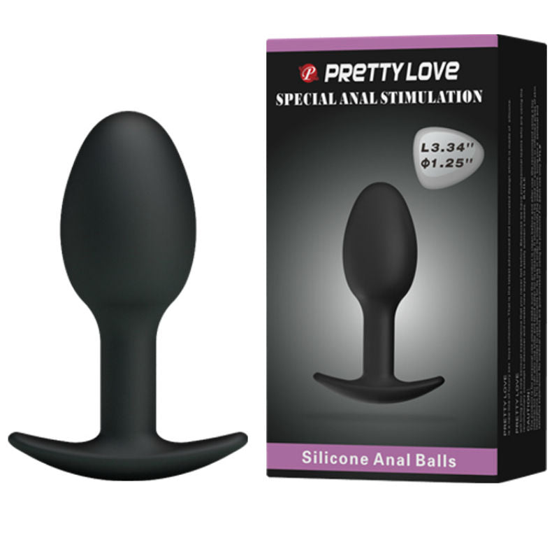 Joli plug anal en silicone noir de 6,5 cm