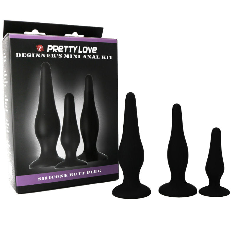 Pretty bottom - kit anale per principianti tappi in silicone
