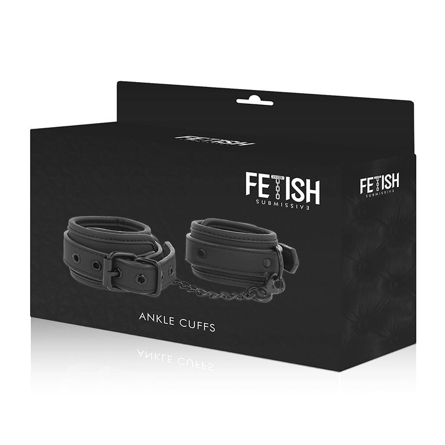 Fetish submissive esposas tobillos cuero vegano