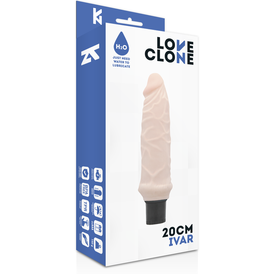 LOVECLONE - IVAR VIBREUR AUTO-LUBRIFIANT 20 CM -O- 3.7 CM