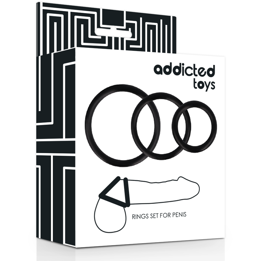 ADDICTED TOYS - ENSEMBLE D'ANNEAUX PÉNIS NOIRS