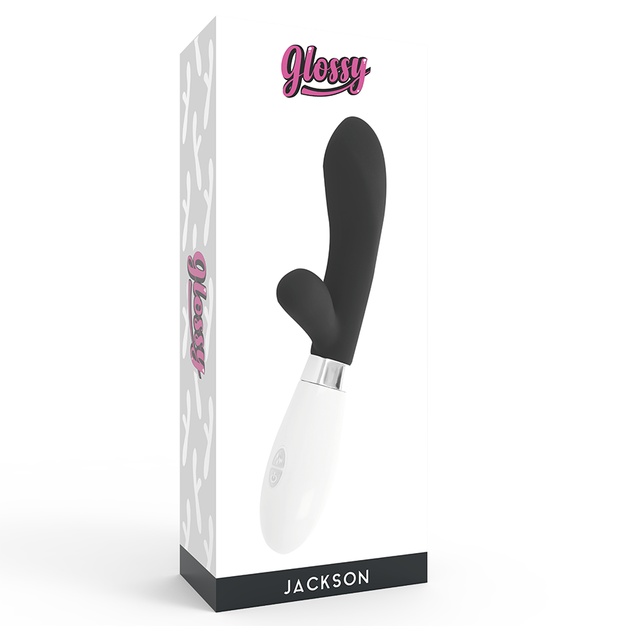 Vibratore Rabbit Glossy Jackson Nero/Bianco