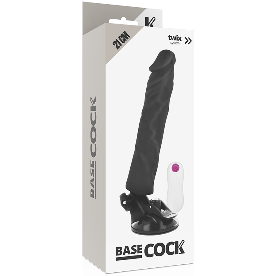 Basecock vibratore realistico telecomando nero 21 cm