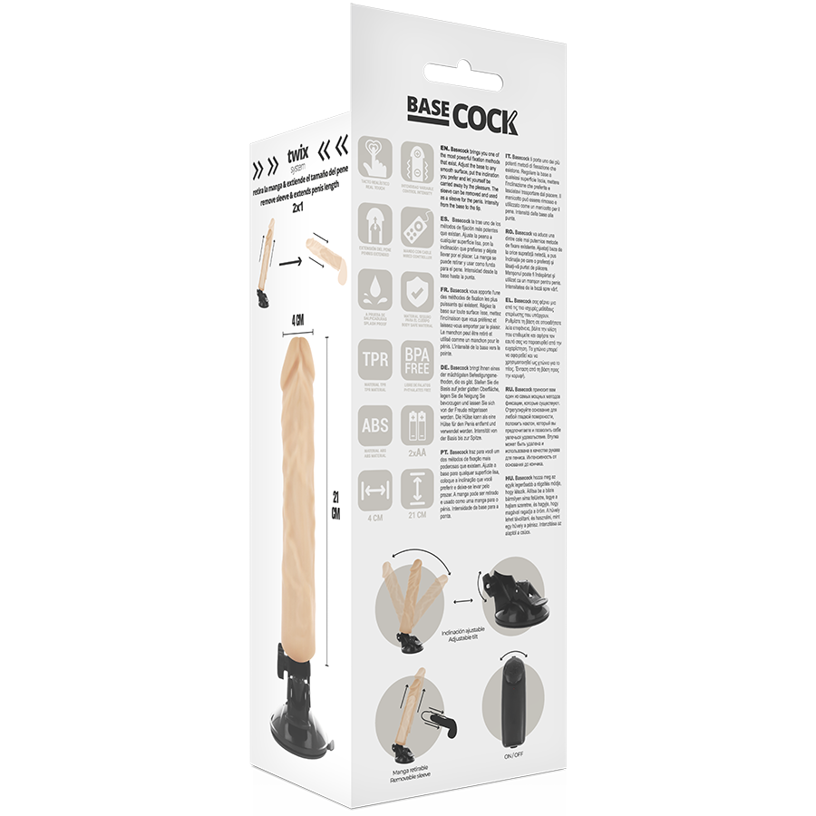 Basecock realistico vibratore telecomando carne 21cm
