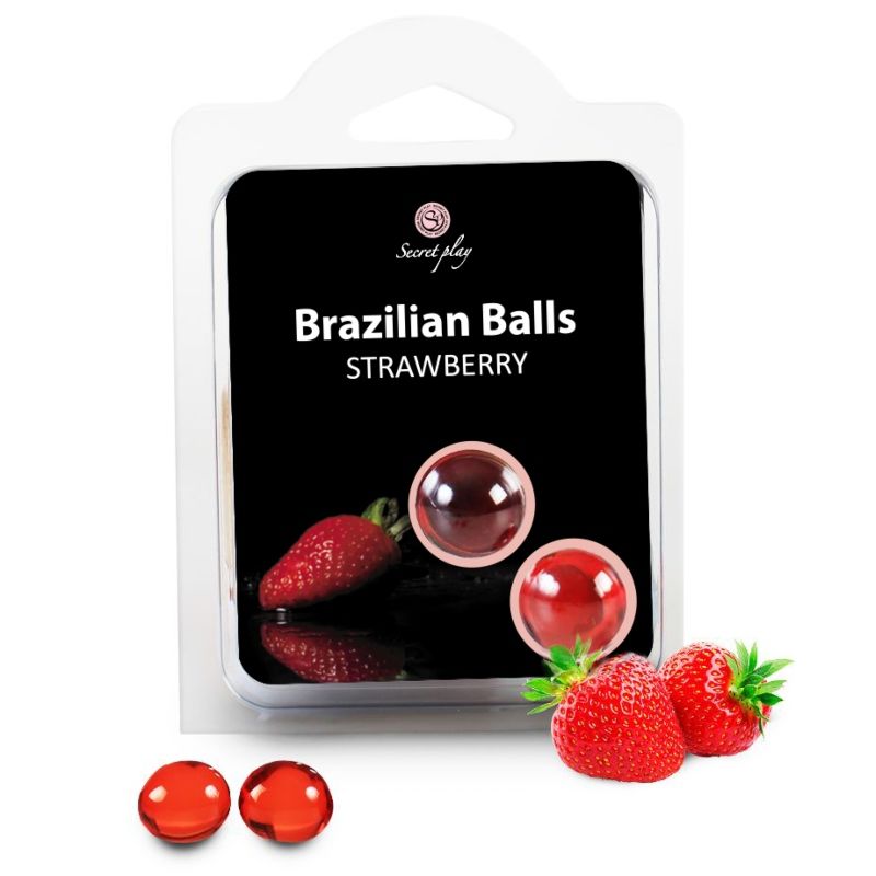 Palline brasiliane fragole set 2 palline