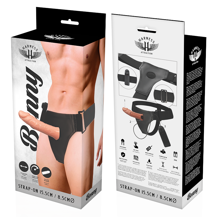 Strap-on dildo Harness attraction benny con vibrazione 15 cm