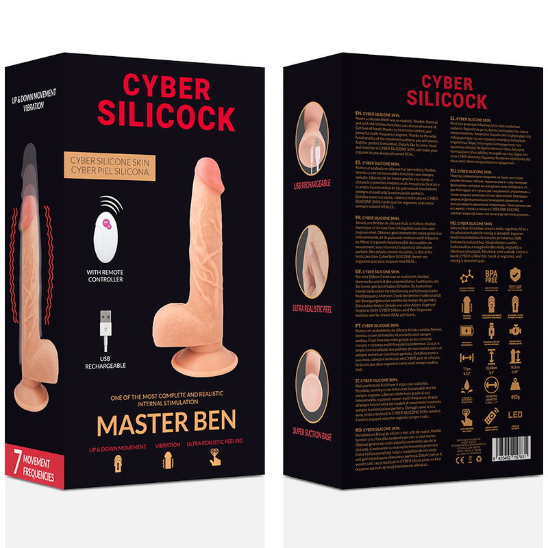 Vibratore telecomandato - Cyber silicock realistico master ben up and down