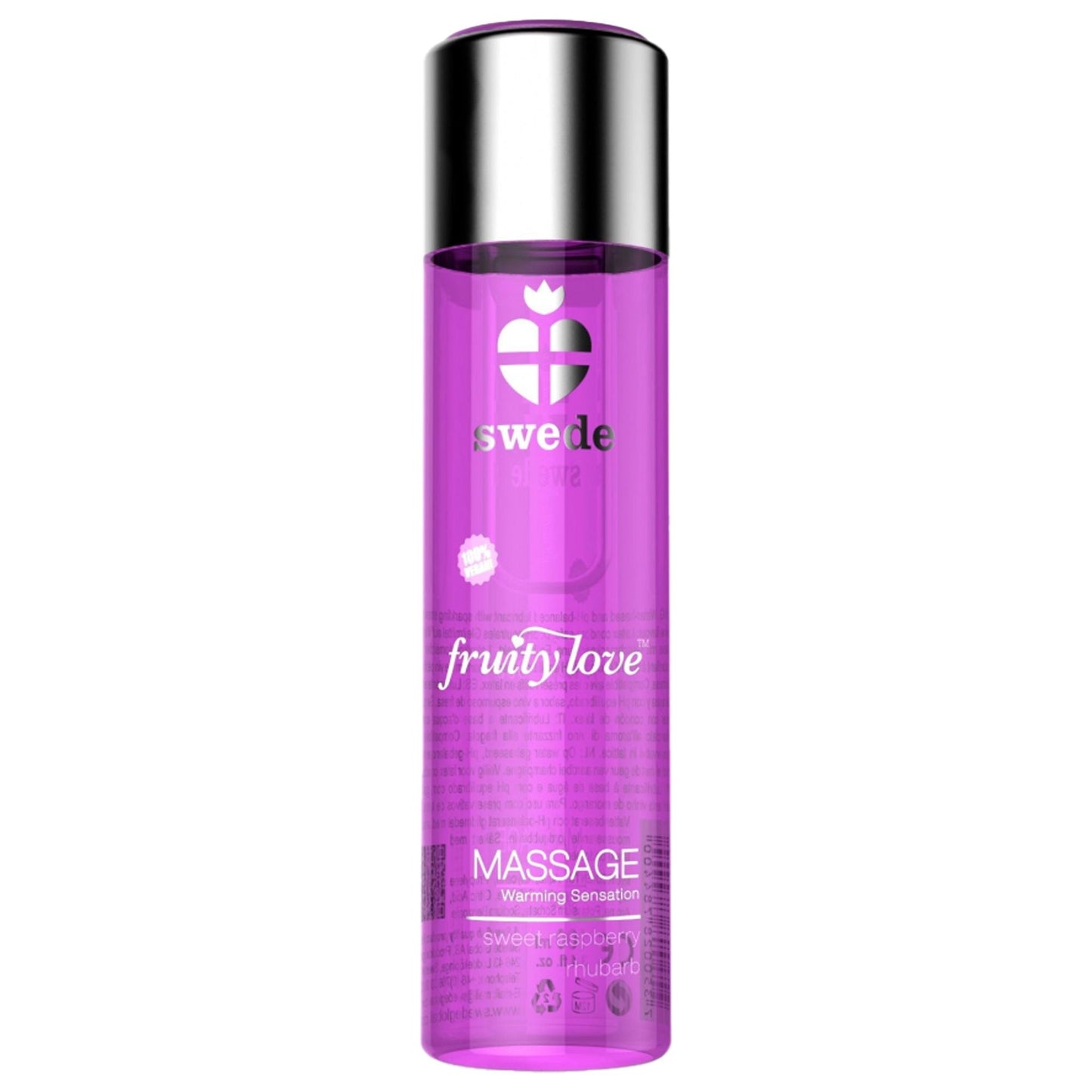 Aceite de masaje calentador de ruibarbo dulce y frambuesa