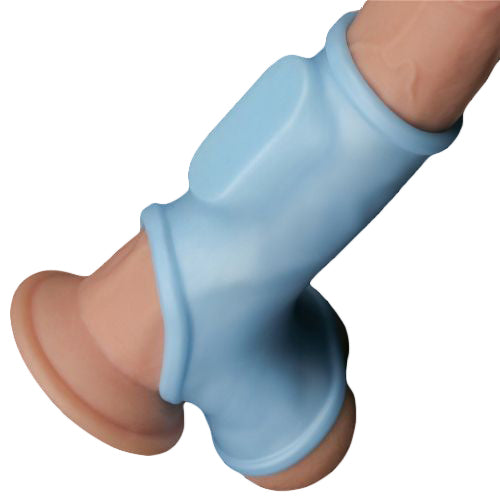 Funda fálica vibratoria larga de seda