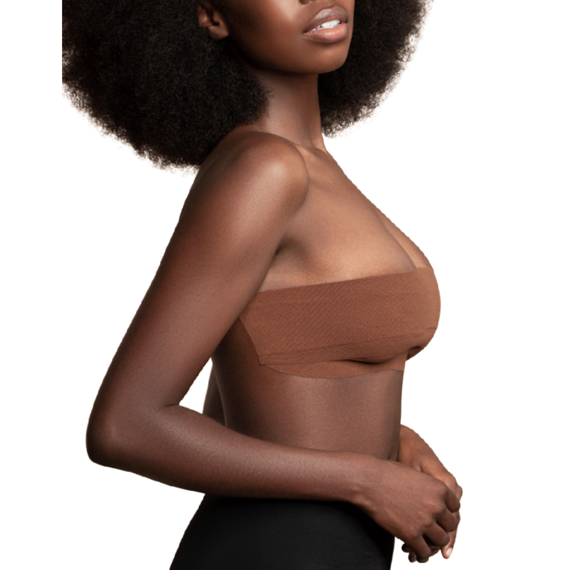 Nastro corpo reggiseno bye 5m x 6,5 cm + 3 coppia copri copri niples in raso marrone scuro