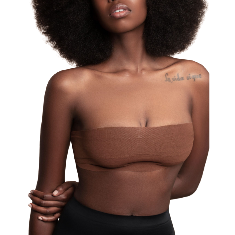 Nastro corpo reggiseno bye 5m x 6,5 cm + 3 coppia copri copri niples in raso marrone scuro
