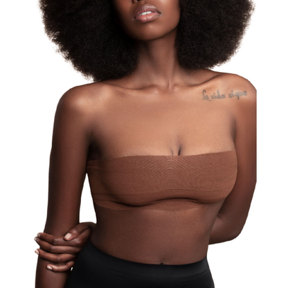 Nastro corpo reggiseno bye 5m x 6,5 cm + 3 coppia copri copri niples in raso marrone scuro