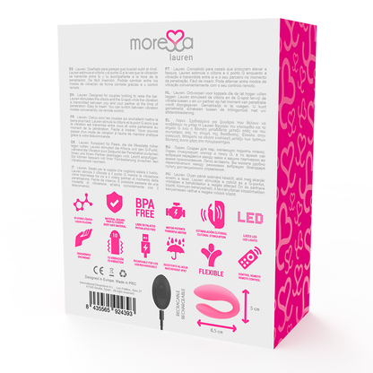 Vibratore telecomandato Moressa lauren con telecomando rosa