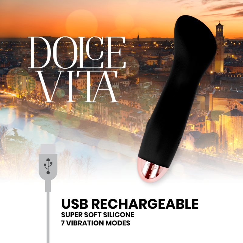 Vibratore ricaricabile dolce vita one black 10 velocità