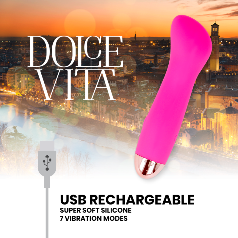 Vibratore ricaricabile dolce vita one rosa 7 velocità