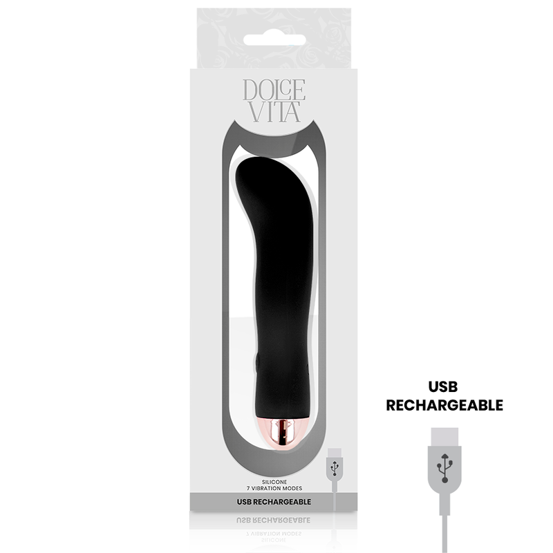 Vibromasseur rechargeable dolce vita duo noir 7 vitesses